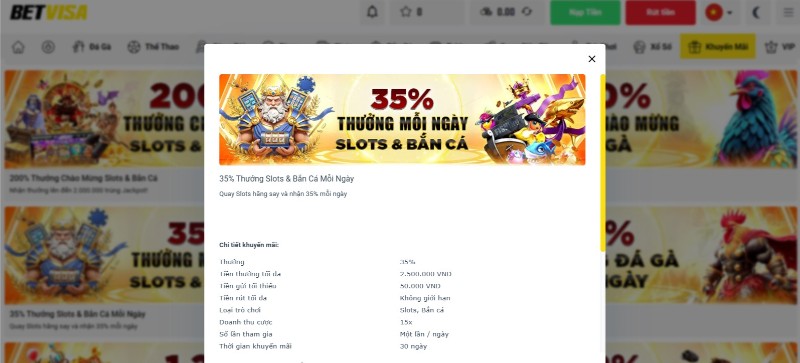 Nạp tiền Betvisa