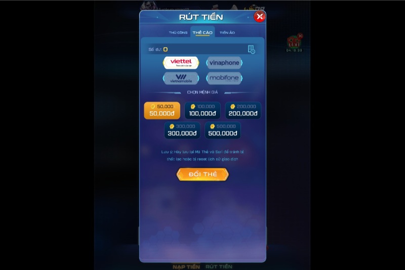 Rút tiền Win79