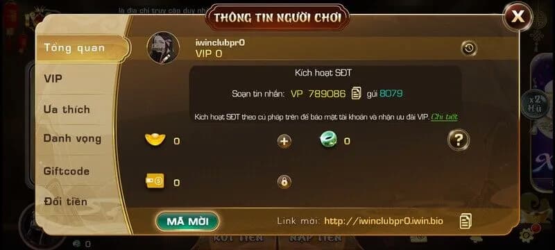 mở 1 tài khoản cược hợp lệ