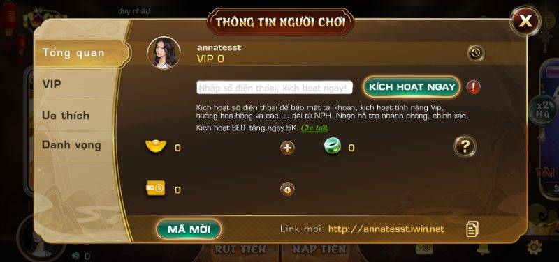 tài khoản iWin