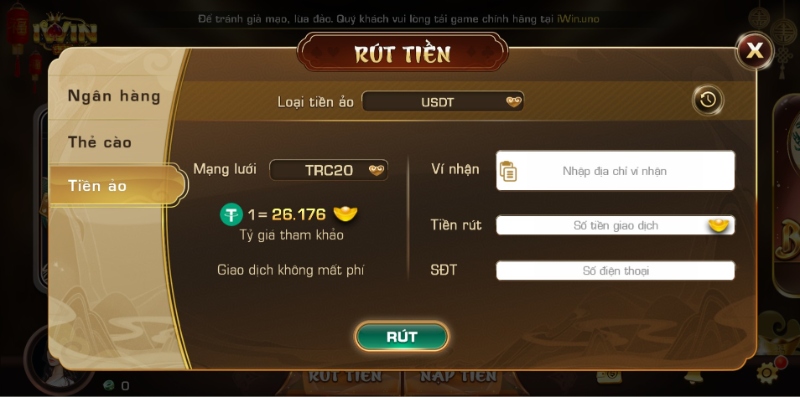 rút tiền Iwin